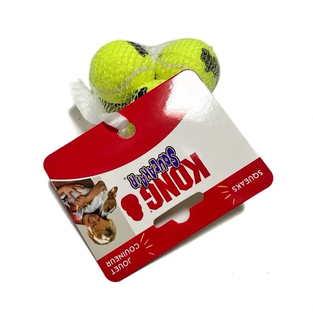KONG SqueakAir Balls Small 🎾 3 Pack Neon Tennis Balls NWT